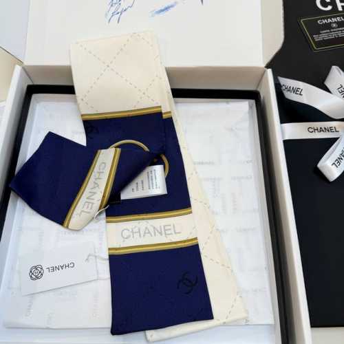 Chanel silk scarf ribbon Chanel hairband ribbon style! Can be used as a small s