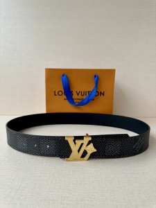 Special 4.0 Width Lv Flower Double-Sided Belt Made Of Monogram Coated Canvas. Th
