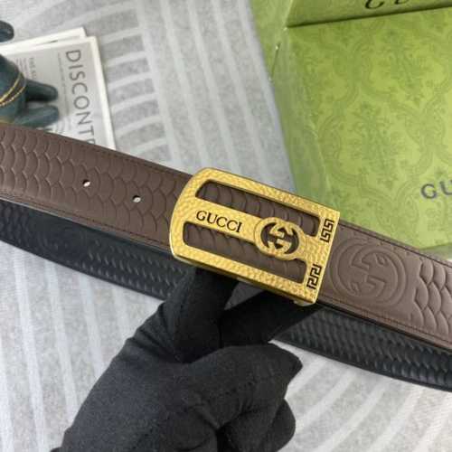 Gucci Special Leather Belt Series, Featuring Original Factory-Made Premium Stain