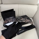 Dg, width 3.5Cm Dolce&Gabbana Leopard print Dauhine calfskin and calfskin double