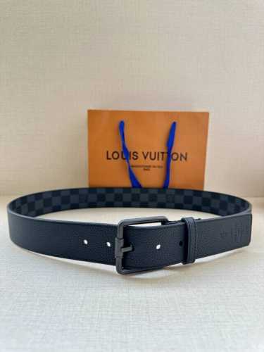 4.0 Wide Citizen Double-Sided Belt With Monogram Eclipse Canvas And Taurillon Le