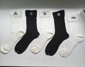Special Chanel Ch New Arrival Popular Women's Socks, Box of 5 Pairs, Made of Ic