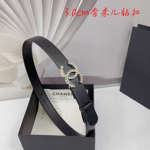 3.0Cm Chanel Belt, Double-Sided Top-Grain Leather, Length: 75.80.85.90.95.100 Cm