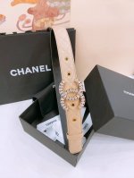 Xiangjia new women's belt Classic sheepskin leather double C buckle, the golden