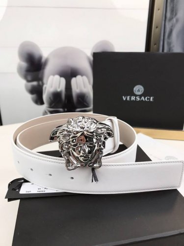 Versace This Belt Is Crafted From Soft Greca Embossed Leather In Italy, Featurin