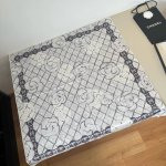 Original Chanel-style 90cm silk scarf, camellia. Made of top-grade twill silk wi