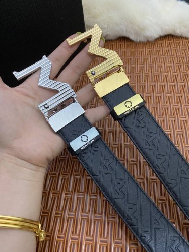 Product Name: Montblanc Original Material: 100% top-grain cowhide belt, guarante