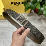 Fendi Same Style As Fendi Counters Width 4.0Cm Double Loop Reversible Belt Ff Pu