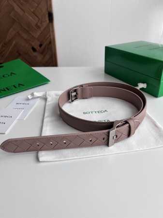 -Bv 2025 new women's woven plain stitching combination belt Italian calfskin wit - Click Image to Close