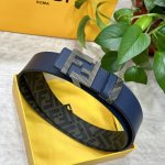 Fendi Official Store Same Style 4.0 Cm Wide Double-Ring Reversible Belt With F-S