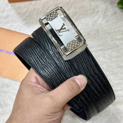 Automatic Buckle Belt] Lv, 3.5Mm Wide, Made From Double-Sided Imported Top-Grain