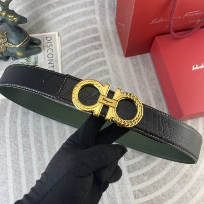Ferragamo Special Leather Belt Series, Original Factory-Made Premium Stainless S