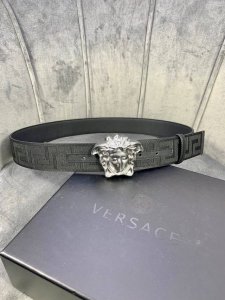 Width: 4.0 Cm Versace This Canvas Belt With A Leather Base Features The Iconic V