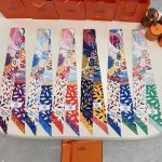 Hermes "Bird Kingdom" small silk scarf Twilly small silk scarf 100% mulberry si
