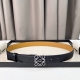 Loewe Tree Bark Texture Cowhide Leather Goya Anagram Belt Color: Black, Earth Ye