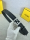 Width 4.0Cm Fendi This Belt Is Matched With Double F Diamond-Studded Steel Buckl