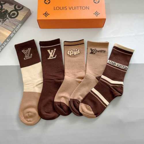 5 pairs per box with packaging. Louis Vuitton super popular item, pure cotton f