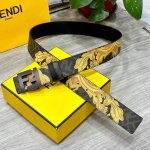 Fendi Official Store Same Style 4.0Cm Wide Double-Ring Reversible Belt With Ff S