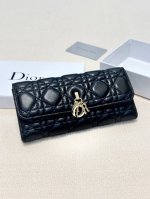 Color Black Size 19X10 Dior new fashion wallet first layer sheepskin cabinet su