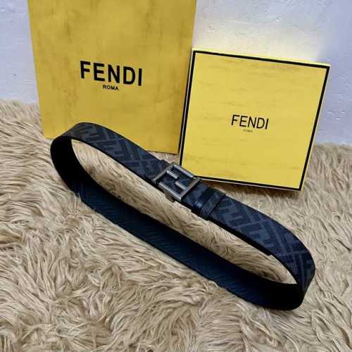 Fendi full packaging, same style as in boutiques, 4.0cm wide, double-ring revers