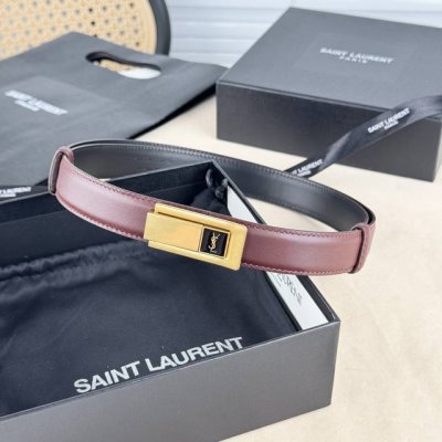 sa Int Laurent Saint Laurent Women's Belt Real Gold Electroplated Buckle Ital