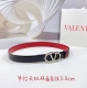 3.0Cm Valentino Double-Sided Striped Belt Double-Sided Top Layer Cowhide Leat