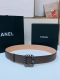 Chanel 24P Cc Crystal. Chain-Link Logo Buckle. Imported Calf Leather Belt, 3.8 C