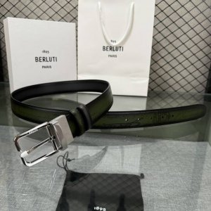 Comes with original packaging. Newest Berluti men's belt, 3.5cm wide, high-end