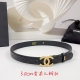 Special 3.0Cm Chanel Belt, Double-Sided Top-Grain Leather, Length: 75.80.85.90.9