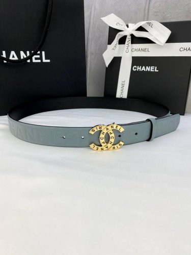 Width 3.0 Cm Chanel Imported Soft Calfskin Leather With Gold And Silver Patterne