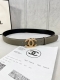Width 3.0 Cm Chanel Chanel Crocodile-Patterned Leather With Gold And Silver-Tone