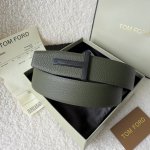 Tom Ford. New high-end double-sided calfskin, simple business men's belt, 4.0cm