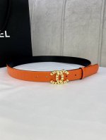 Width 3.0 Cm Chanel Imported Soft Calfskin Leather With Gold And Silver Patterne