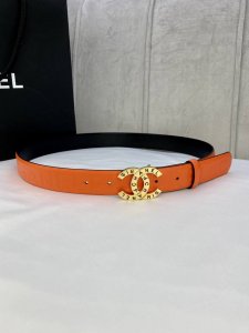 Width 3.0 Cm Chanel Imported Soft Calfskin Leather With Gold And Silver Patterne