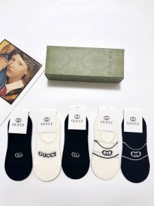 comes with packaging 5 pairs per box Gucci classic letter logo pure cotton boat