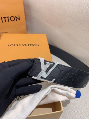 Men's Lv Louis Vuitton Belt Men's Classic Cowhide Waist Belt With 316 Stainless
