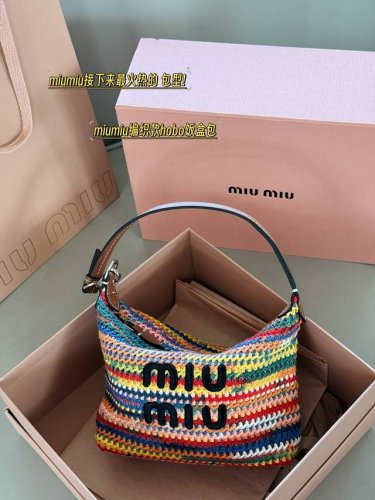 with box Size: bottom width 18*15Cm Miumiu Rainbow