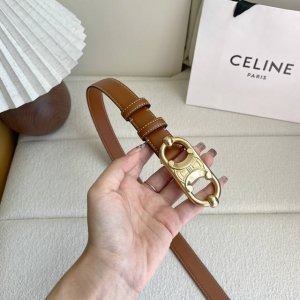 Special Celine Pig Nose Arc De Triomphe Buckle Women's Belt Italian Imported Dou