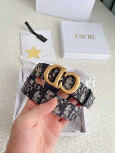 Dior Goddess Versatile Woven Belt Made of Italian cowhide with patterned textile