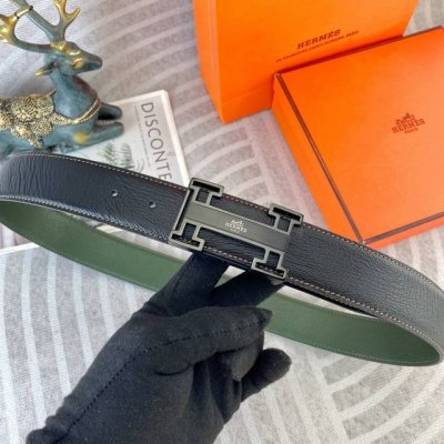 Herm S Special Leather Belt Series, Original Factory-Made Premium Stainless Stee