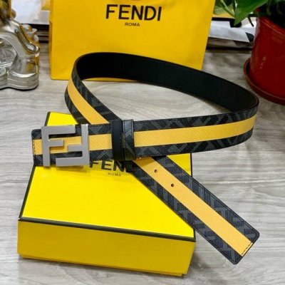 Fendi Fendi Store-Exclusive Style, 4.0 Cm Wide, Double-Ring Reversible Belt With
