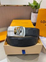 Louis Vuitton LV Men's Automatic Belt - 34mm Width, Exquisite Steel Buckle, Sof