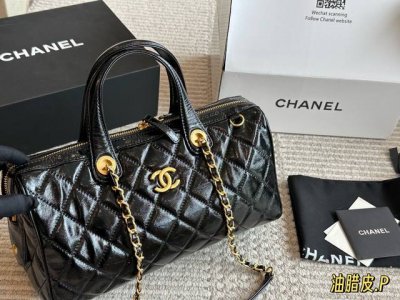 Oil-wax leather Chanel 25A High-end bowling bag The king of bags in the 25A high