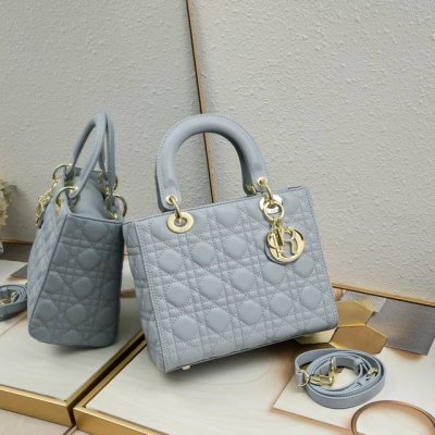 Five-grid sheepskin blue My Lady new design, flap bag, one-shoulder handbag cla