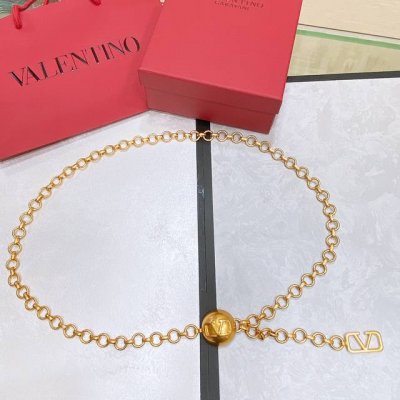 valentino 23 Vlogo Signature Chain Metal Belt - Ball Buckle With Tooth Marks