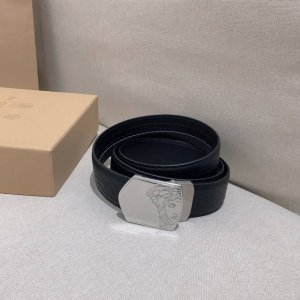 Versace, New Men's Belt, Calfskin Leather, Steel Automatic Buckle, Casual Style,