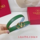 2.0Cm Valentino Plain Weave Belt, Double-Sided Top-Grain Leather, Length: .75.80