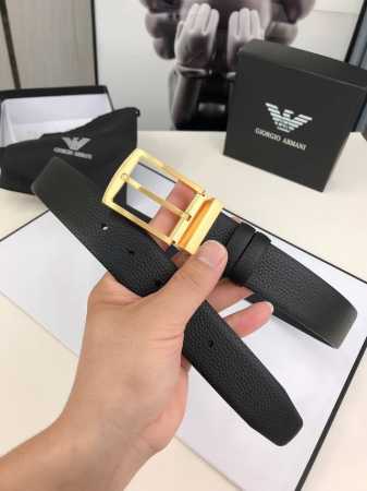 Armani This Reversible Belt Is Elegant And Versatile, Featuring One Side In Smoo - Click Image to Close