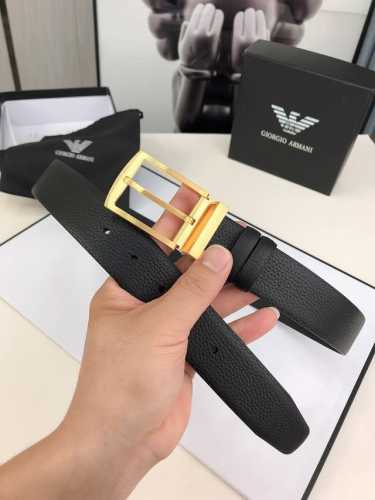 Armani This Reversible Belt Is Elegant And Versatile, Featuring One Side In Smoo