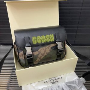 Coach Track contrast color flap messenger bag crossbody bag unisex shoulder bag